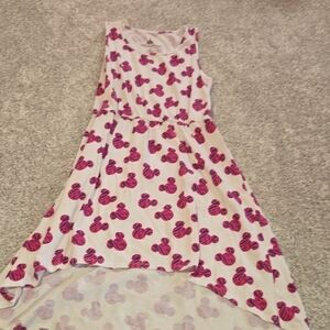 Disney White Sleeveless Dress with Pink Minnie Mouse Print